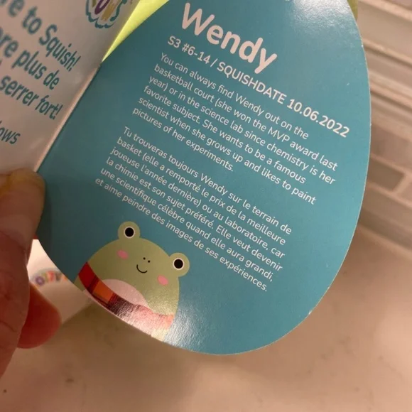 NWT Squishmallow Wendy the Frog with Scarf clip - Picture 6 of 6